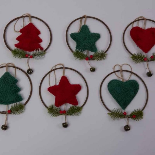 COLGANTE ARBOL ESTRELLA, CORAZON CON ARO. 2...