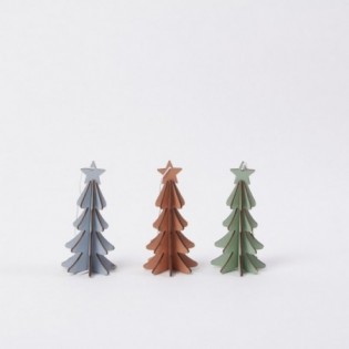 COLGANTE ARBOL MAD. 8 CARAS. 3 COLORES. 12 X 7 CM