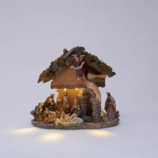 PESEBRE GR. POLI CON LUZ. 29 X 24 X 8 CM