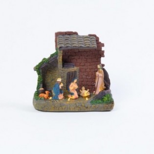 PESEBRE GR. POLI CON LUZ. 20 X 20 X 8 CM