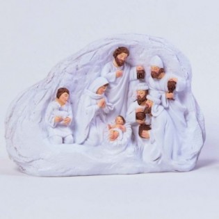 PESEBRE PIEDRA POLI. BLANCO 20 X 13,5 X 6 CM