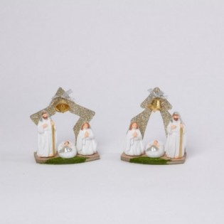 PESEBRES BLANCOS. 3 FIGURAS. 2 SURT. 12 X 11 X 6 CM