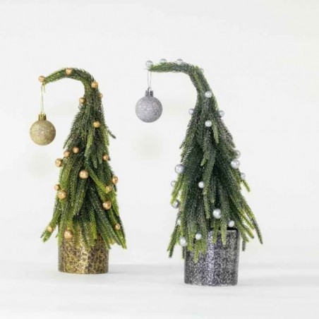 ARBOL DE NAVIDAD PLATA. 15 X 15 X 30 CM.