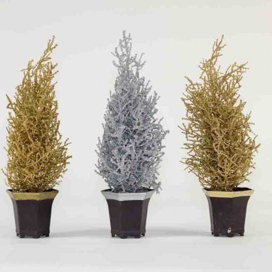 ARBOL DE NAVIDAD CHAMPAGNE. 14 X 14 X 38 CM.
