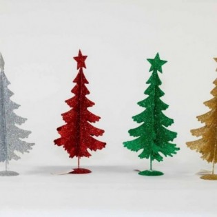 ARBOL METAL GLITTER 6 CARAS. 4 COL.