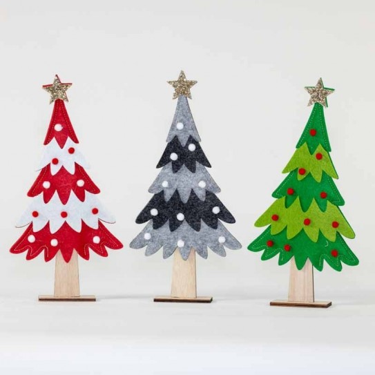 ARBOL MADERA FELPA. 3 COL. 14.5 X 3,5 X 29,5 CM.