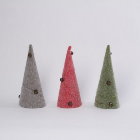 ARBOL CONICO FELPA. 3 COL. CON 4 CASC. 31 CM