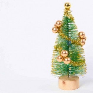 ARBOL GUIRNALDA DORADO CON LUZ. 12 X 25 CM