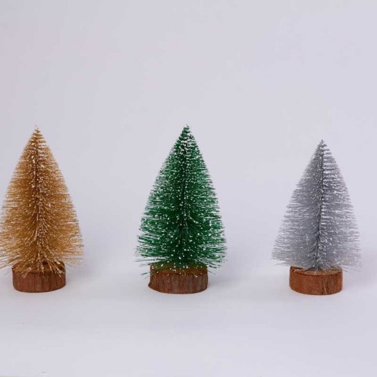 ARBOL GORDITO GLITTER CHAMP. PUNTAS NEVADAS DE 20 X 14 CM