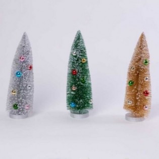 ARBOL GLITTER BOLAS Y PTA NEVADA VERDE. DE 30 X 10 CM