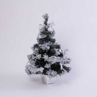 ARBOL GRANDE CON 20 DECO. DE 45 CM. PLATEADO