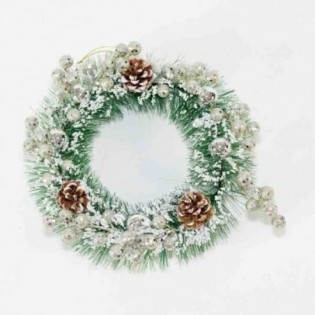 CORONA NEVADA CON DECO PLAT 25 CM