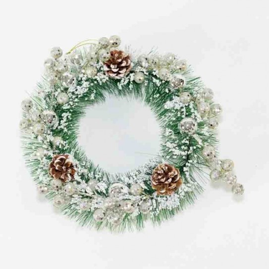 CORONA NEVADA CON DECO PLAT 25 CM