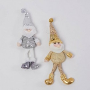 PAPA NOEL ROPA LENTEJ. 2 COL. 34 X 11 CM. 2 DISEÑOS