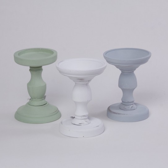 PORTAVELA MADERA. 3 COLORES.30 X 13 CM
