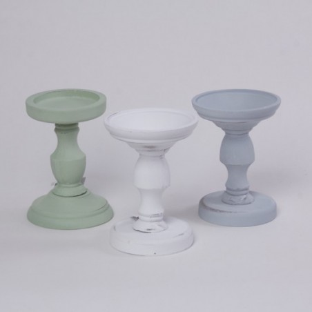 PORTAVELA MADERA. 3 COLORES.30 X 13 CM