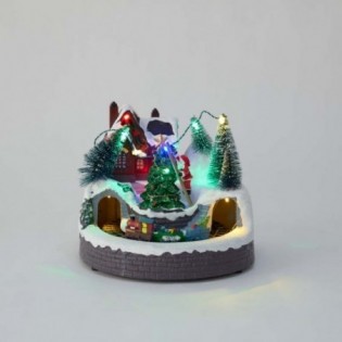 CIUDAD NAVIDAD 19,5 X 19,5 X 16 CM CON LUZ, MUSICA Y...