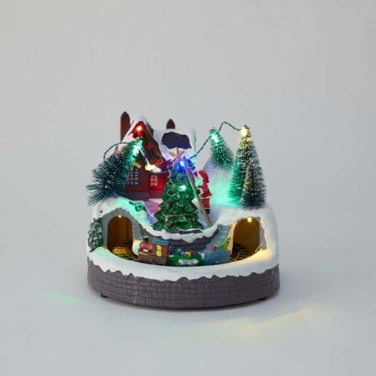 CIUDAD NAVIDAD 19,5 X 19,5 X 16 CM CON LUZ, MUSICA Y MOVIMIENTO