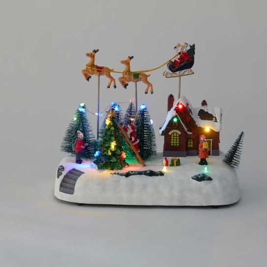 CIUDAD NAVIDAD 26,5 X 19,5 X 16 CM CON LUZ,MUSICA Y MOVIMIENTO
