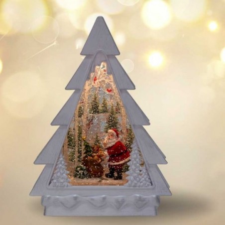 ARBOL CON SANTA CON LUZ Y MUSICA 20 X 28 X 7 CM