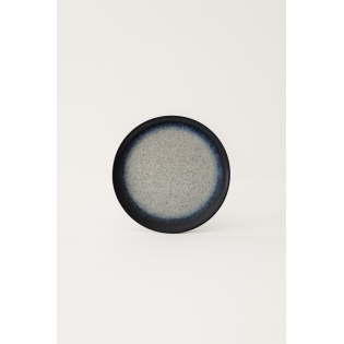 PLATO POSTRE BICOLOR NEGRO GRIS 21,5CM