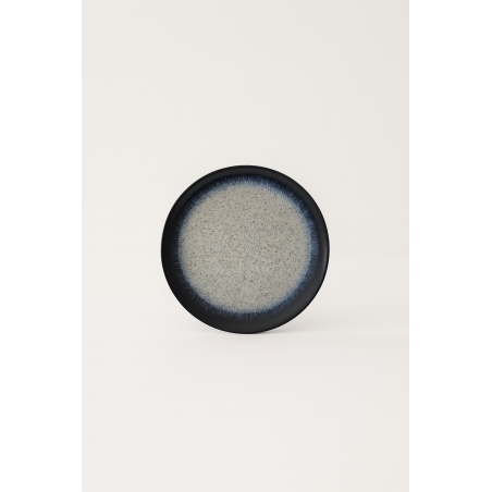 PLATO POSTRE BICOLOR NEGRO GRIS 21,5CM