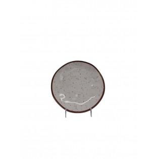 PLATO POSTRE PUNTO MARRON 21,5CM