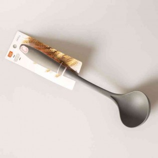 CUCHARON GRIS CON MANGO ROSA - 34,5 cm